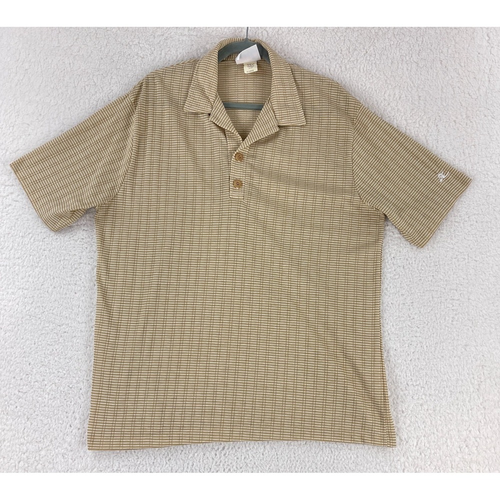 Hobie Brown Stripe Short Sleeve Polo Shirt Mens VTG Made‎ In USA Casual Size XL